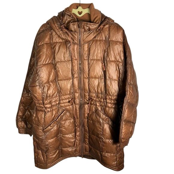 Free People Coat S Brown Movement Patricia‎ Packable Poncho Puffer Oversized - Picture 4 of 16
